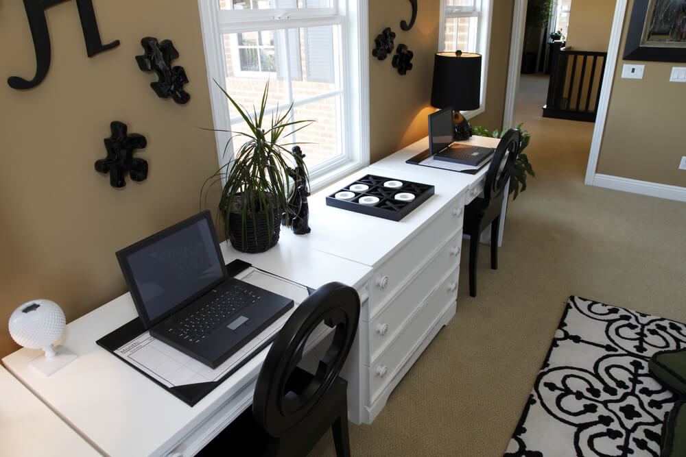 Bright Home Office Two Desks 