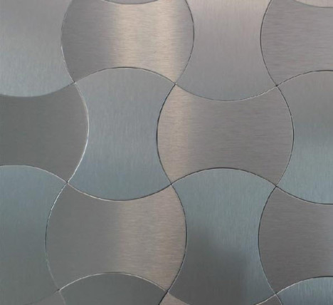 Salerno Mosaic Tile - Peel & Stick Metal Series silver wave pattern