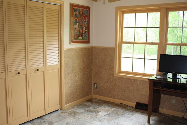 light colored wall paneling