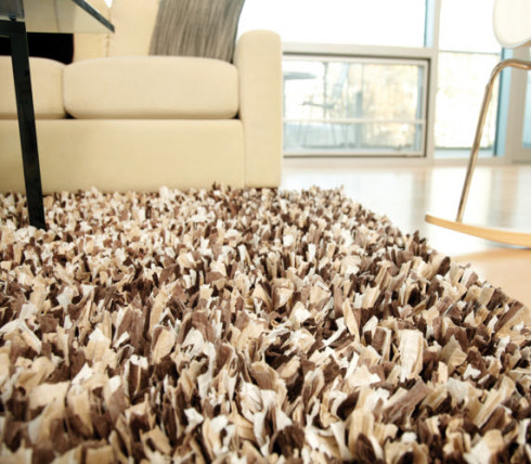recyled paper shag area rug