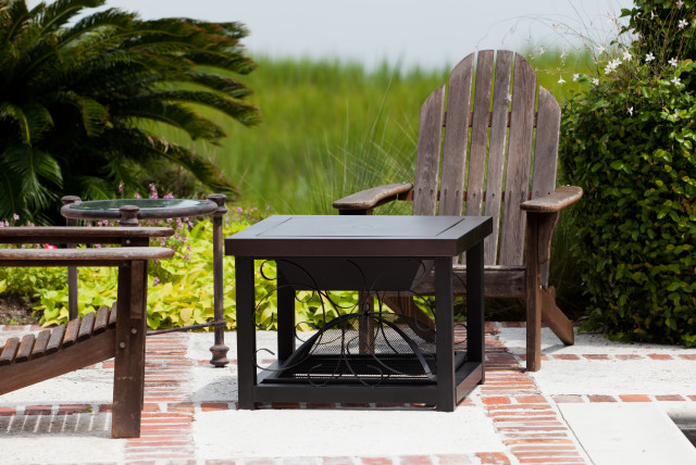 Fire Sense Hammer Tone Bronze Finish Cocktail Table Fire Pit